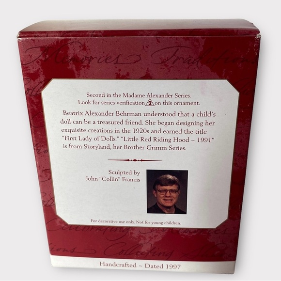 Hallmark Madame Alexander Little Red Riding Hood Christmas Ornament 1997 - Picture 4 of 5